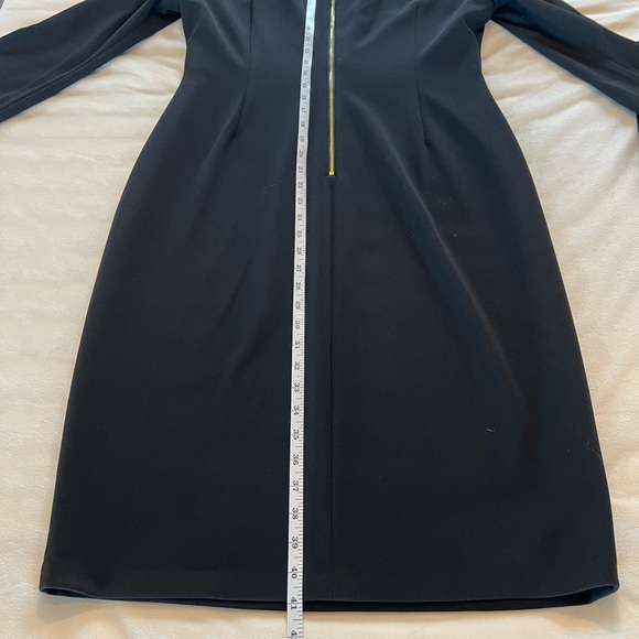 Calvin Klein Black Cocktail Dress with 10” Slit Bell Sleeves - Size 14 - Picture 12 of 16